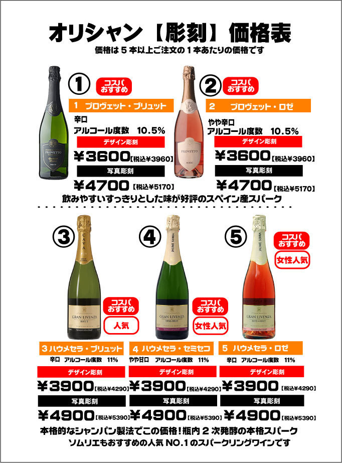 オリシャン（彫刻）価格表1