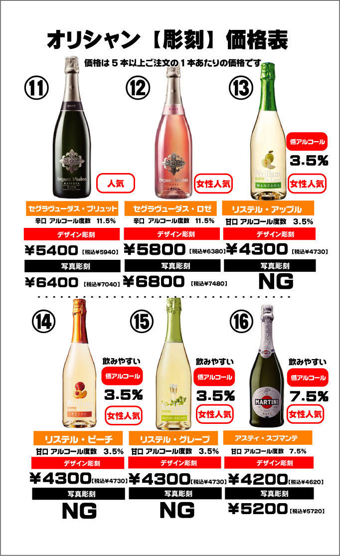 オリシャン（彫刻）価格表3